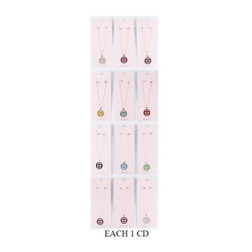 Infinity CC Rhinestone Necklace & Stopper Earring Set