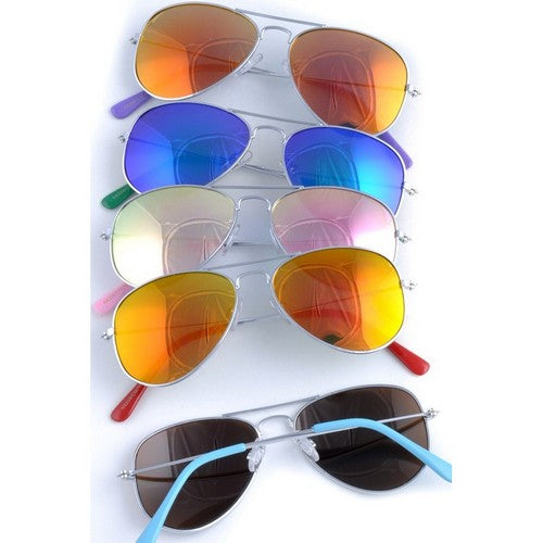 Kids Silver Frame Aviator Shades