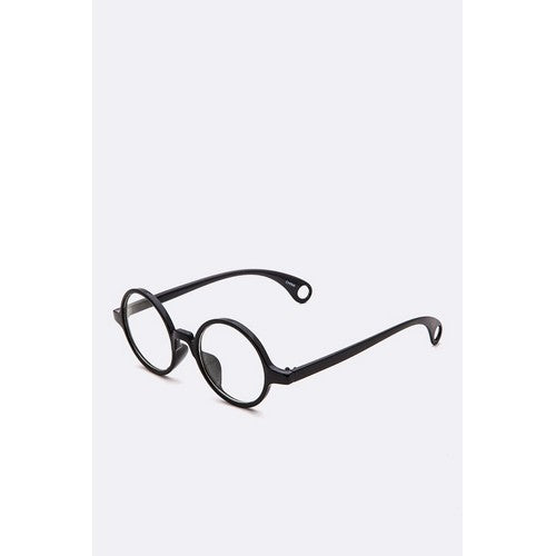 Round Clear Lens Shades Black