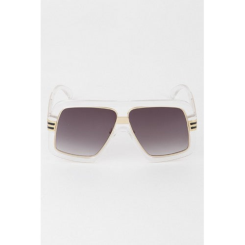 Retro Cazal Aviator Shades with Gold Trim in Clear