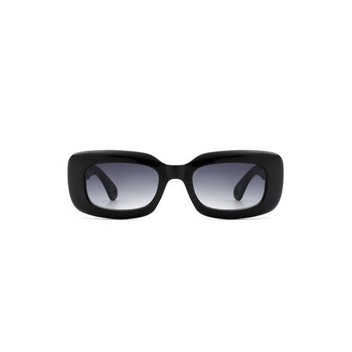 Rib Arm Retro Shades in Black