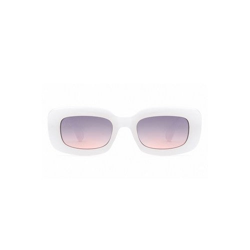 Rib Arm Retro Shades in White