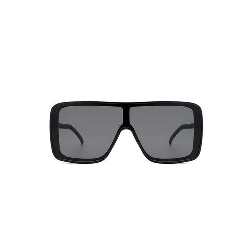 Chain Arm Shield Shades in Black