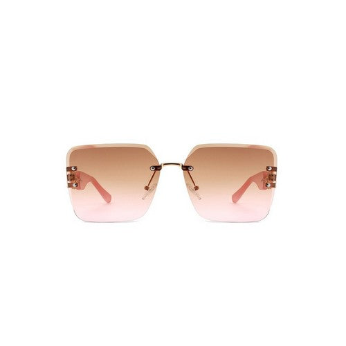 Chain Link Rimless Shades in Pink