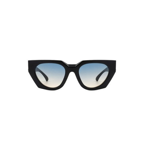 Lion Badge Cut Out Arm Shades in Black & Purple