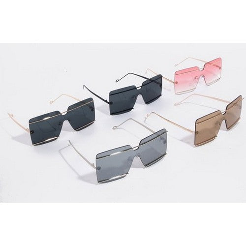 Double Bar Rimless Shades in Grey
