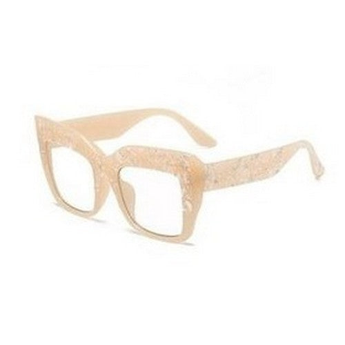 EA1922 Oversize Clear Lens Shades in Beige
