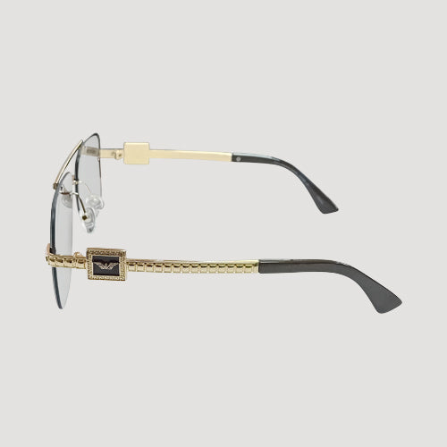 Rimless Wings Aviator Shades in Brown