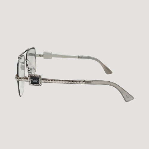Rimless Wings Aviator Shades in Grey/Silver