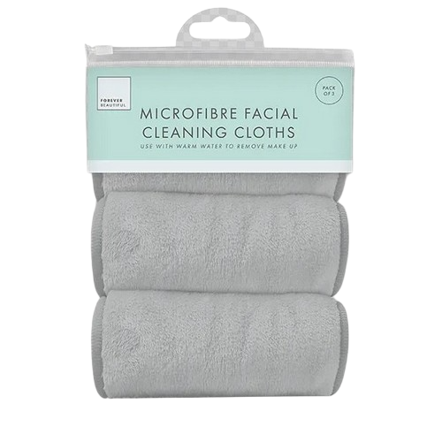 Forever Beautiful Microfibre Facial Cleansing Cloths 3pk in Grey