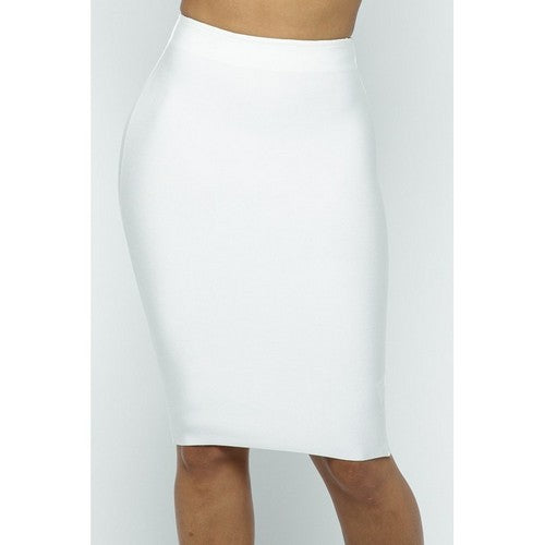 31102 Bandage Pencil Skirt in White