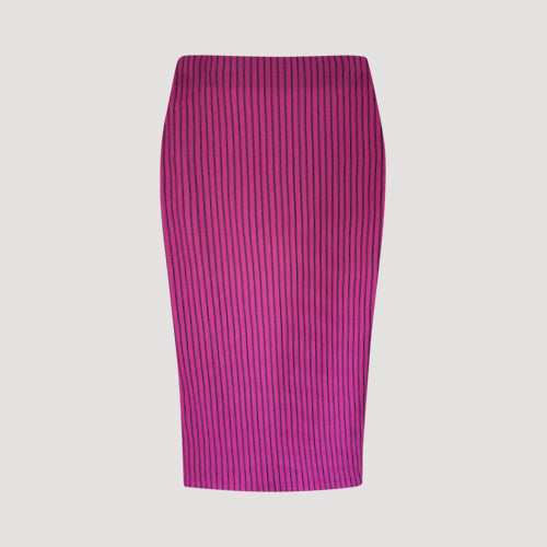 Stripe Knit Pencil Skirt in Magenta