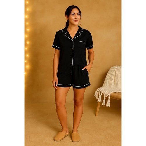 Primark Pyjama Oversize Sleep Set in Black
