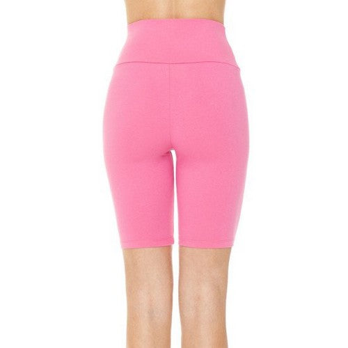 High Waist Bike Shorts in Rose Pink
