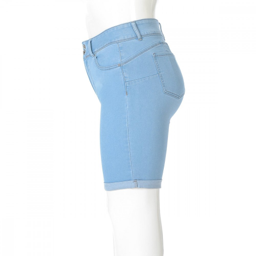 Wax Jean Push Up Bermuda Jean Shorts in Light Denim