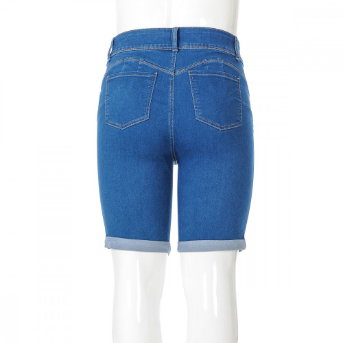 Wax Jean Push Up Bermuda Jean Shorts in Medium Denim