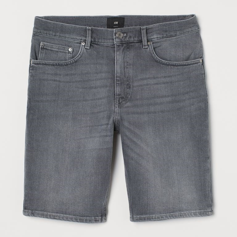 Next Denim Shorts Guys Next Slim Fit Stretch Denim Shorts Grey