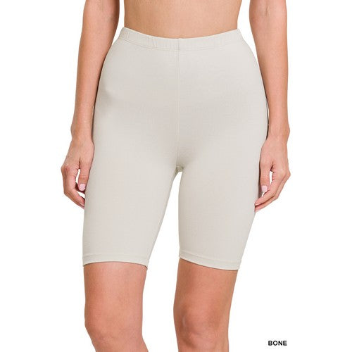 MP-9004AB Brushed Microfiber Biker Shorts Bone