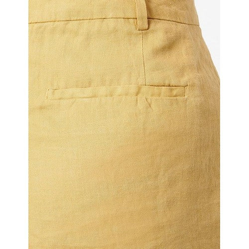 Benetton Linen Baggy Shorts in Light Mustard