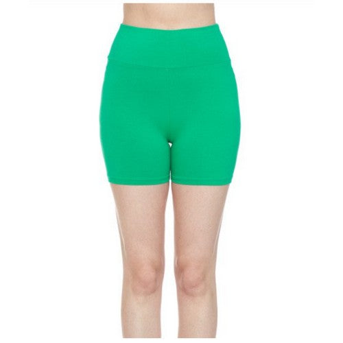 73317 High Waist 3 3/4' Bike Shorts Kelly Green