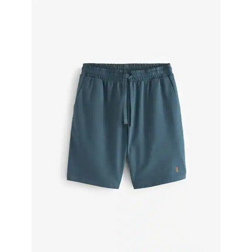 Next Lightweight Stag Logo Jogger Shorts in Petrol Blue