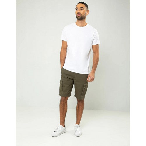 Threadbare Bute Cotton Cargo Shorts in Khaki Green
