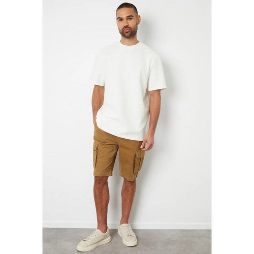 Threadbare Lasgo Cotton Cargo Shorts in Camel