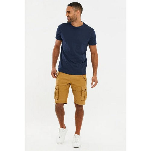 Threadbare Lugo Cotton Cargo Shorts in Camel