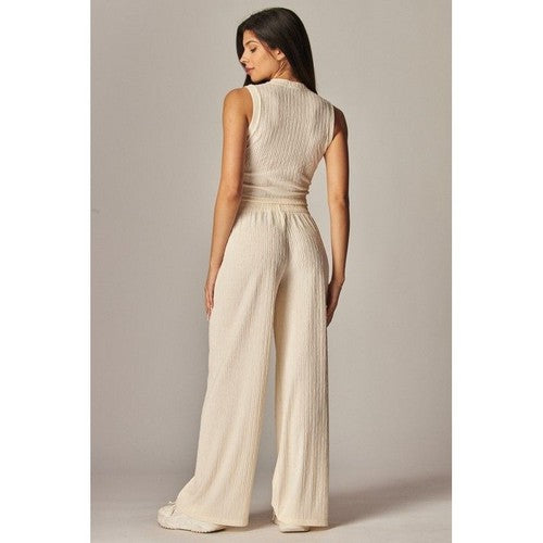 Wide Leg Pants in Off White