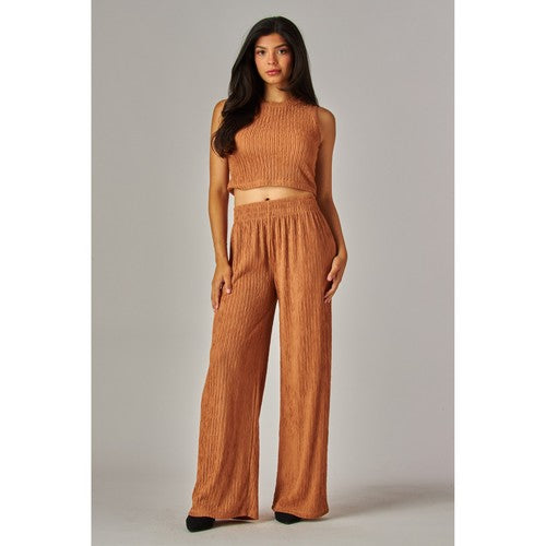 Crop Tank Top in Camel