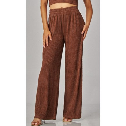 IRIS-1S Wide Leg Pants in Chestnut Brown