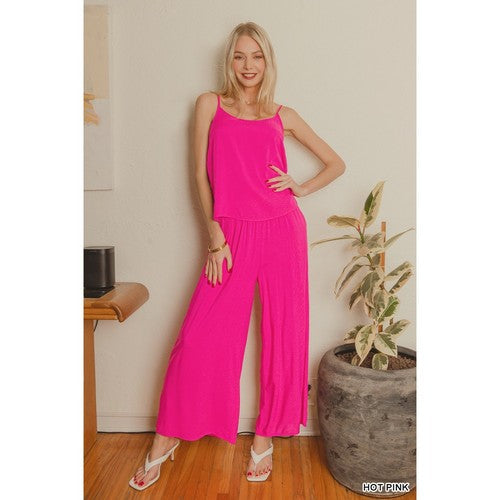 Super Flare Palazzo Pant in Hot Pink