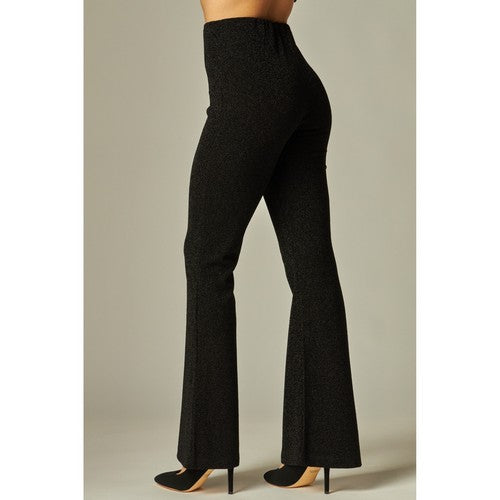 Metallic Shimmer Halter Waistcoat & Pant Set in Black