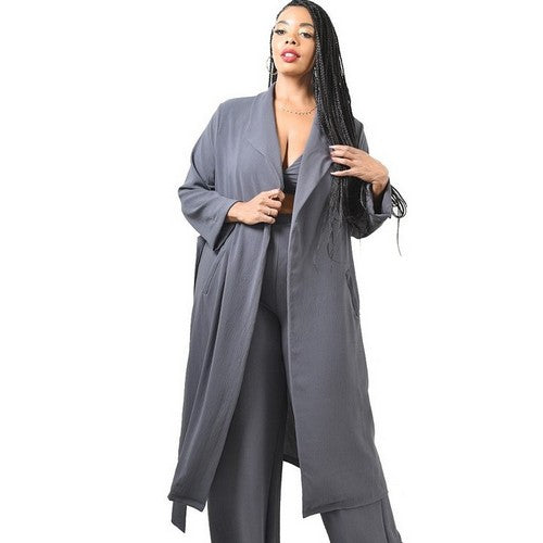 High Waist Palazzo Pants in Charcoal Grey