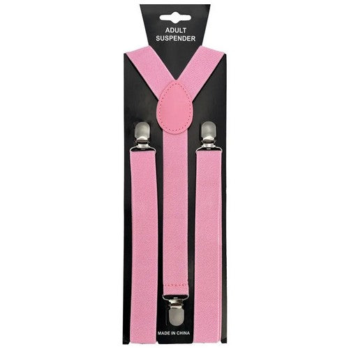 01790 Solid Colour Suspenders in Light Pink