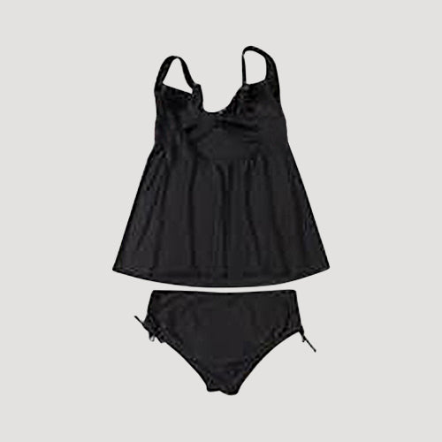 Plus Size Tankini Dress 2pc Bathing Suit in Black & Red