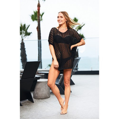 Crochet Cover Up in Black
