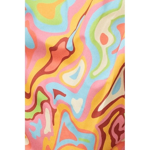 Silverstone Psychedelic Print Swim Trunk Shorts in Pink Multi