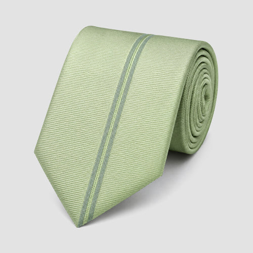 Umo Lorenzo Slim Tie in Centre Stripe Green
