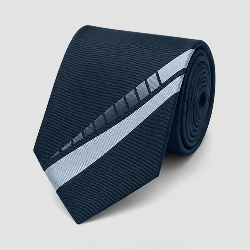 Umo Lorenzo Slim Tie in Panel Stripe Black/Grey Design