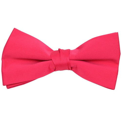 BTC1701 Satin Clip-On Bow Tie in Fuchsia