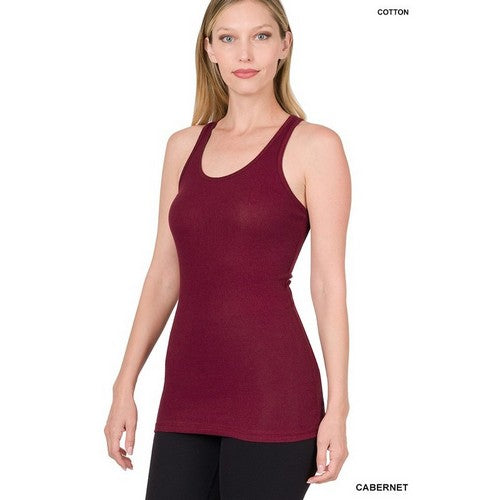 Longline Racerback Tank in Cabernet