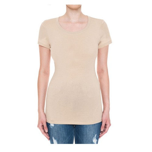 Crew Neck Short Sleeve T-Shirt in Desert