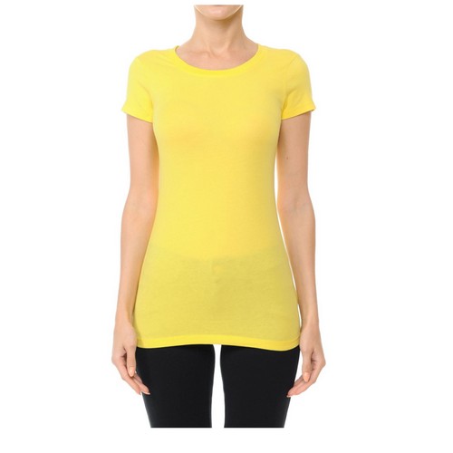 Crew Neck Short Sleeve T-Shirt in Vibrant Yellow