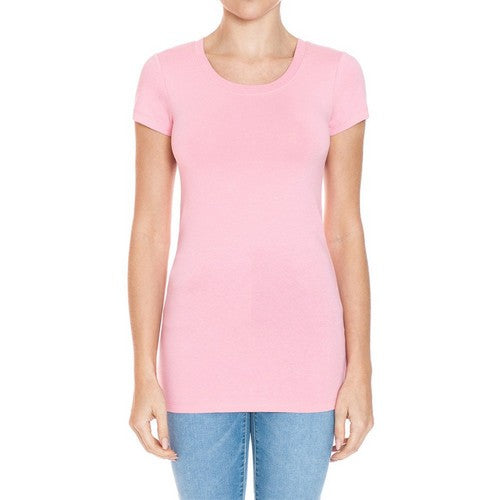 64000 Crew Neck Short Sleeve T-Shirt in Flamingo