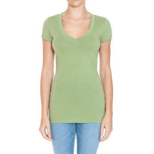 65000 V-Neck Short Sleeve T-Shirt in Matcha