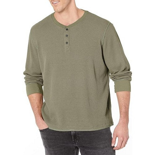 Wrangler Waffle Henley Long Sleeve Jersey Sea Spray