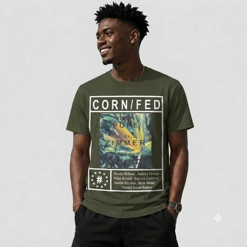 14-1352 Corn Fed / Nominal Printed Jersey in Dark Green