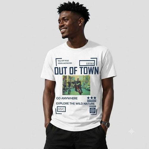 14-1352 Out Of Town/Bicycle Nominal Printed Jersey in Off White