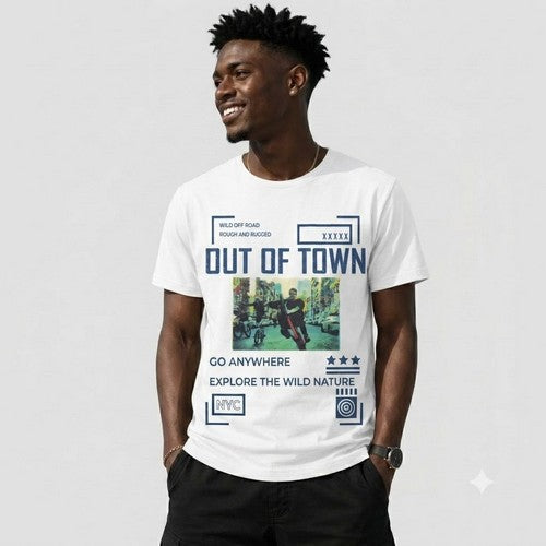 14-1352 Out Of Town/Bicycle Nominal Printed Jersey in White